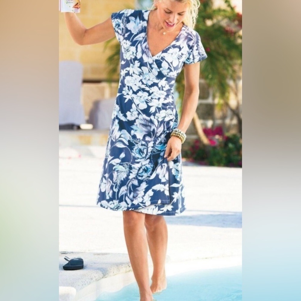 Soft Surroundings Cotton Stretch Shapely Jersey Dress Size M